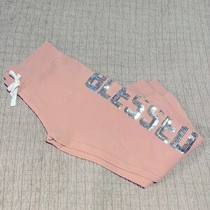 Reflex kids “blessed” sequence, pink sweatpants